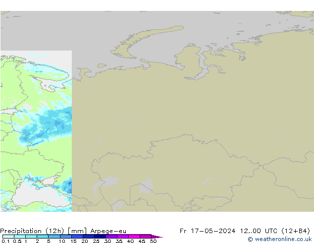 Precipitation (12h) Arpege-eu Fr 17.05.2024 00 UTC