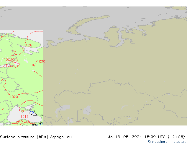 pression de l'air Arpege-eu lun 13.05.2024 18 UTC