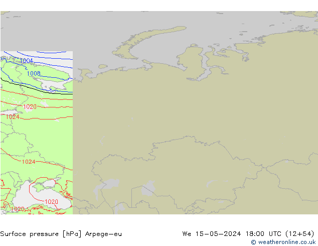 Surface pressure Arpege-eu We 15.05.2024 18 UTC