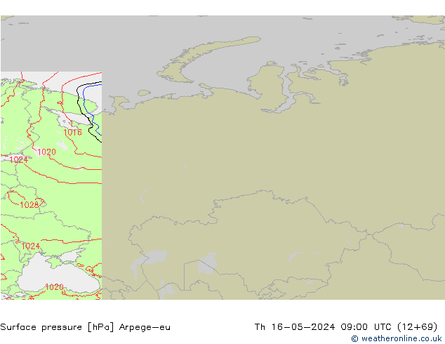 Yer basıncı Arpege-eu Per 16.05.2024 09 UTC