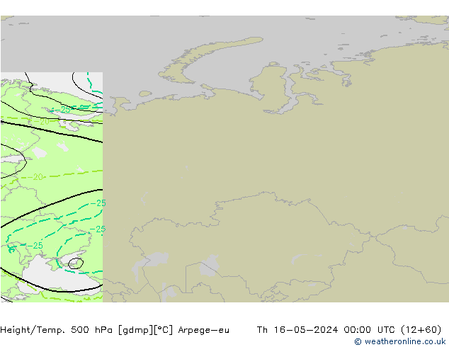 Height/Temp. 500 hPa Arpege-eu gio 16.05.2024 00 UTC