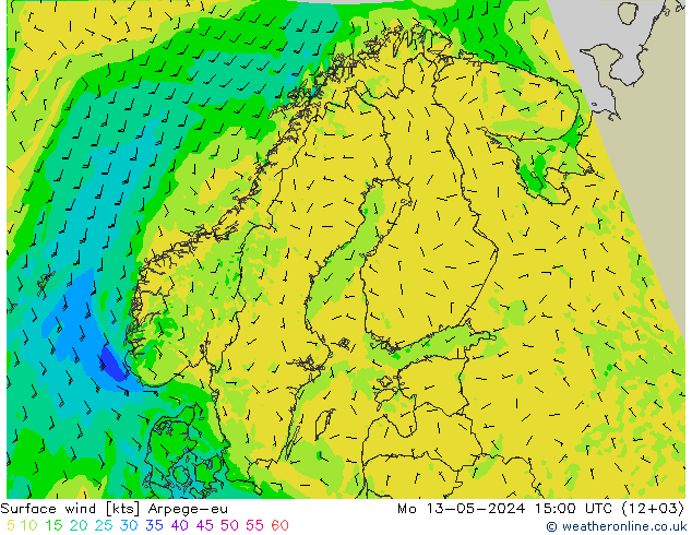 风 10 米 Arpege-eu 星期一 13.05.2024 15 UTC
