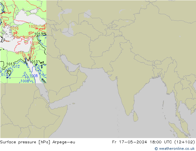Luchtdruk (Grond) Arpege-eu vr 17.05.2024 18 UTC