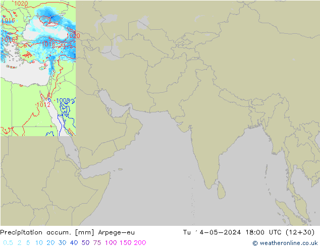Precipitation accum. Arpege-eu wto. 14.05.2024 18 UTC