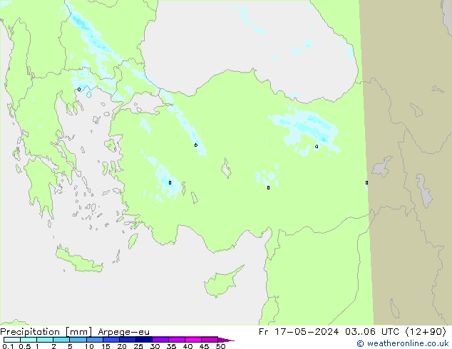 Srážky Arpege-eu Pá 17.05.2024 06 UTC