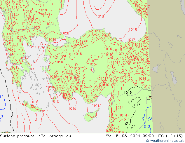 Yer basıncı Arpege-eu Çar 15.05.2024 09 UTC