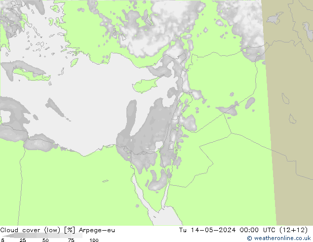 zachmurzenie (niskie) Arpege-eu wto. 14.05.2024 00 UTC