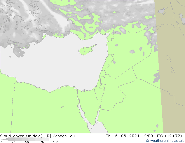 oblačnosti uprostřed Arpege-eu Čt 16.05.2024 12 UTC