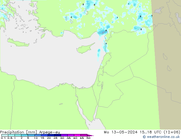 Precipitation Arpege-eu Mo 13.05.2024 18 UTC