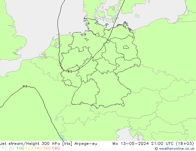 Corriente en chorro Arpege-eu lun 13.05.2024 21 UTC