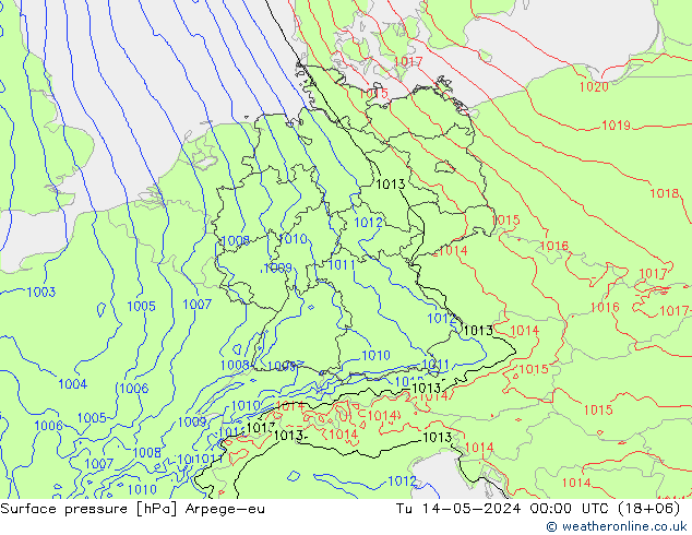 Bodendruck Arpege-eu Di 14.05.2024 00 UTC