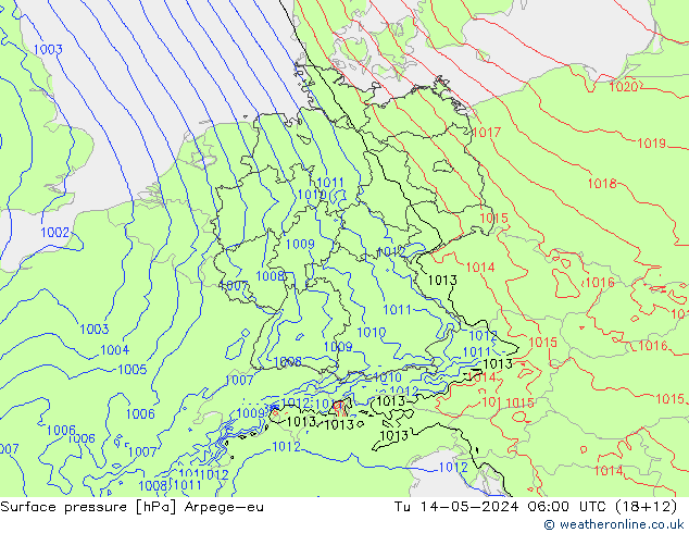 Bodendruck Arpege-eu Di 14.05.2024 06 UTC