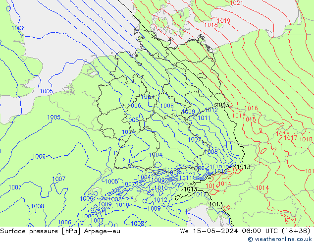 pressão do solo Arpege-eu Qua 15.05.2024 06 UTC