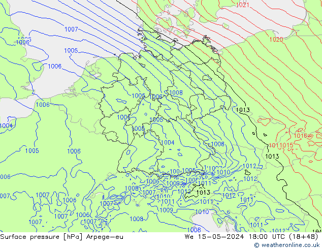 Bodendruck Arpege-eu Mi 15.05.2024 18 UTC
