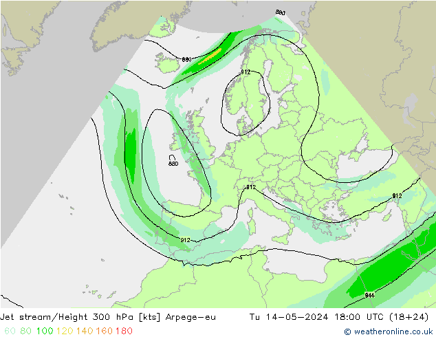 高速氣流 Arpege-eu 星期二 14.05.2024 18 UTC
