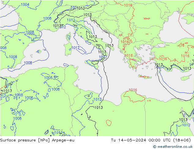 pressão do solo Arpege-eu Ter 14.05.2024 00 UTC