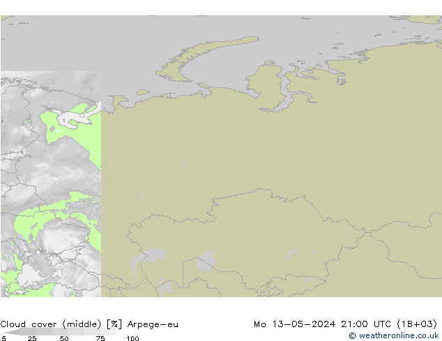 zachmurzenie (środk.) Arpege-eu pon. 13.05.2024 21 UTC