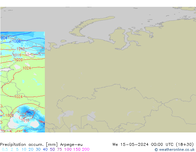 Precipitation accum. Arpege-eu Qua 15.05.2024 00 UTC