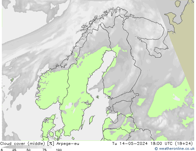 Nuages (moyen) Arpege-eu mar 14.05.2024 18 UTC