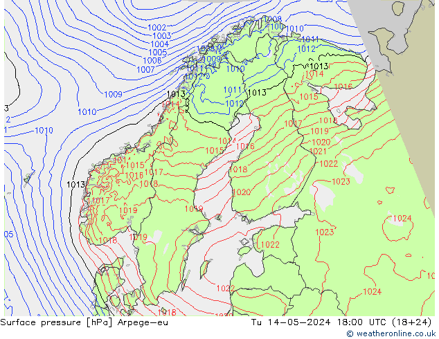 Bodendruck Arpege-eu Di 14.05.2024 18 UTC
