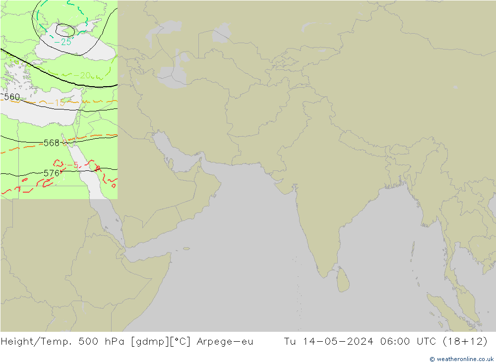 Height/Temp. 500 hPa Arpege-eu Tu 14.05.2024 06 UTC