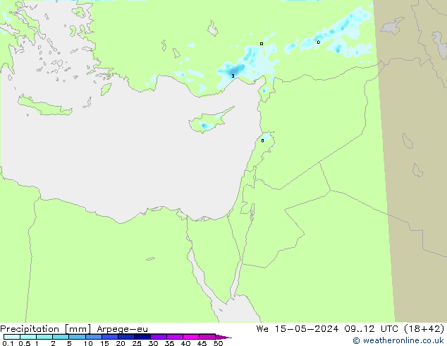 precipitação Arpege-eu Qua 15.05.2024 12 UTC