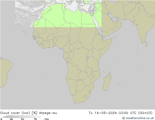 облака (низкий) Arpege-eu вт 14.05.2024 03 UTC