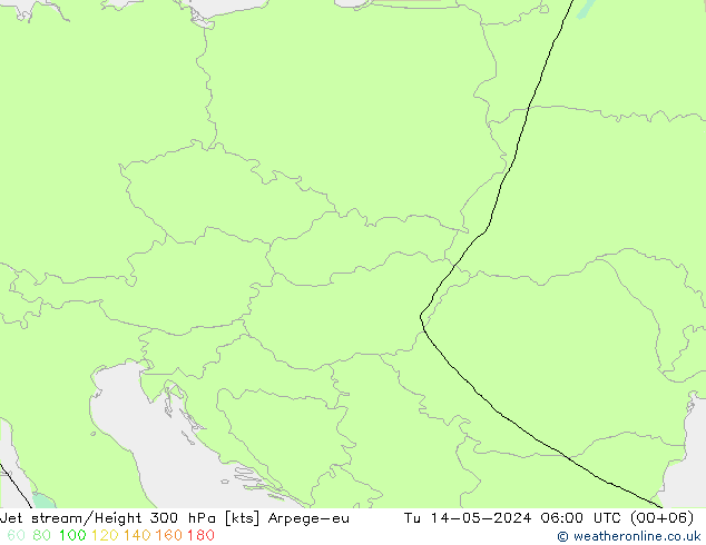 Jet stream/Height 300 hPa Arpege-eu Tu 14.05.2024 06 UTC