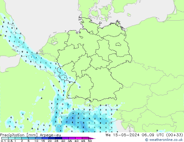Neerslag Arpege-eu wo 15.05.2024 09 UTC