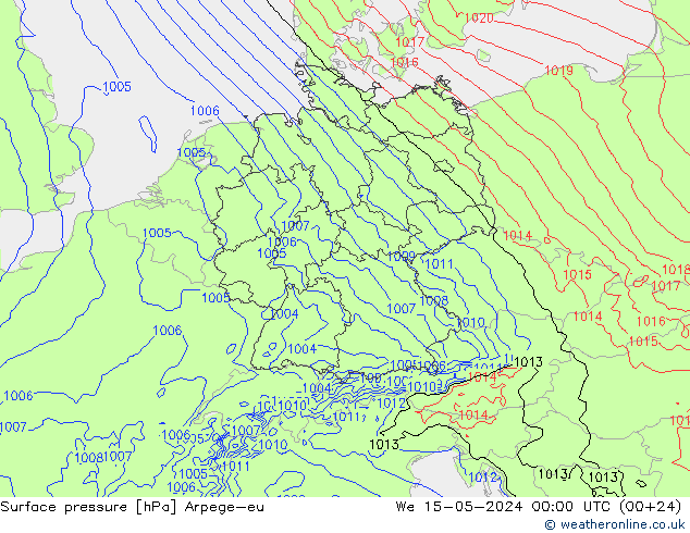 Bodendruck Arpege-eu Mi 15.05.2024 00 UTC