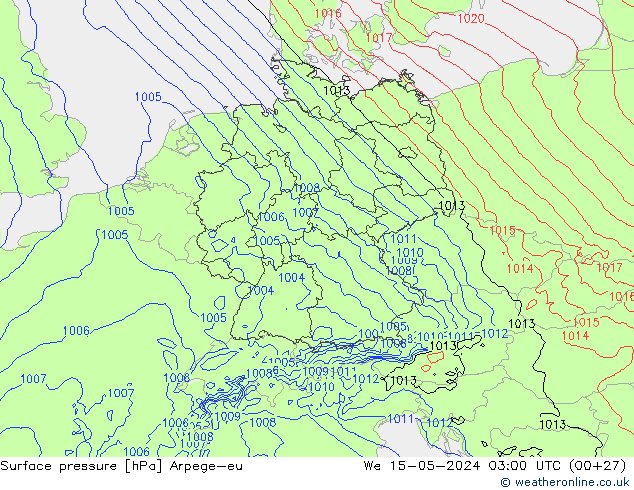 Yer basıncı Arpege-eu Çar 15.05.2024 03 UTC