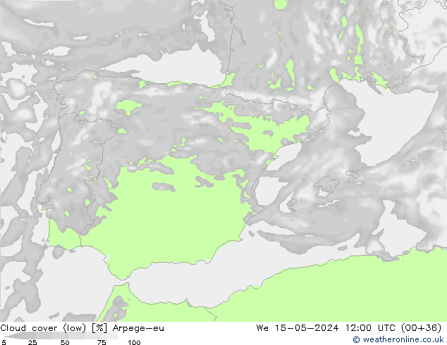 Wolken (tief) Arpege-eu Mi 15.05.2024 12 UTC