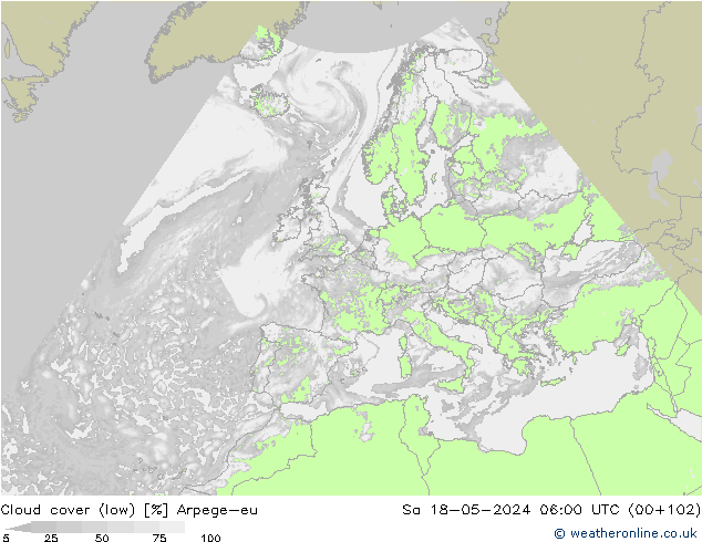 Nubes bajas Arpege-eu sáb 18.05.2024 06 UTC