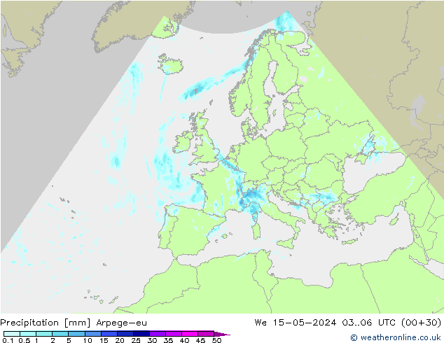 Yağış Arpege-eu Çar 15.05.2024 06 UTC