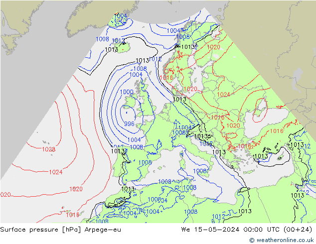 ciśnienie Arpege-eu śro. 15.05.2024 00 UTC