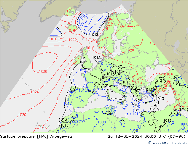 pression de l'air Arpege-eu sam 18.05.2024 00 UTC