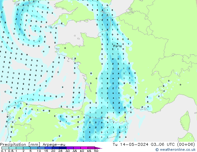 Yağış Arpege-eu Sa 14.05.2024 06 UTC