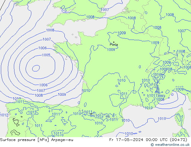 Yer basıncı Arpege-eu Cu 17.05.2024 00 UTC