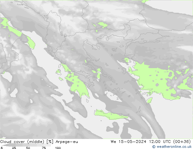 Bewolking (Middelb.) Arpege-eu wo 15.05.2024 12 UTC