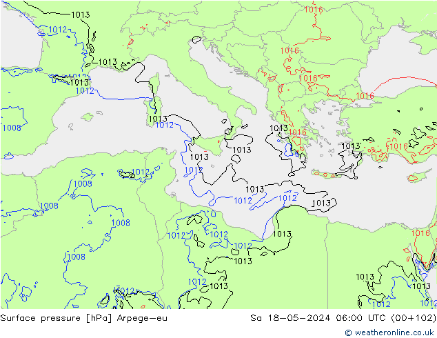 ciśnienie Arpege-eu so. 18.05.2024 06 UTC