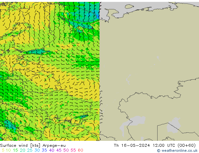 Bodenwind Arpege-eu Do 16.05.2024 12 UTC