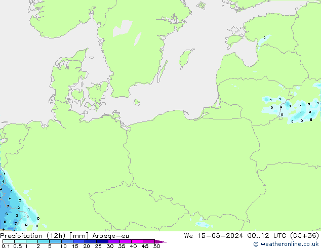 Precipitation (12h) Arpege-eu We 15.05.2024 12 UTC