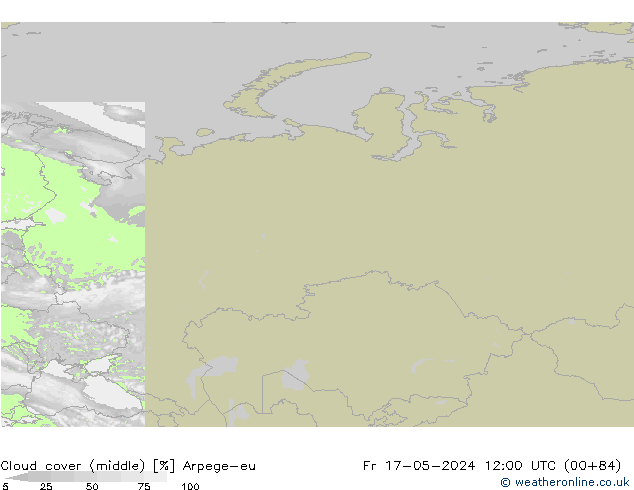 Nuages (moyen) Arpege-eu ven 17.05.2024 12 UTC