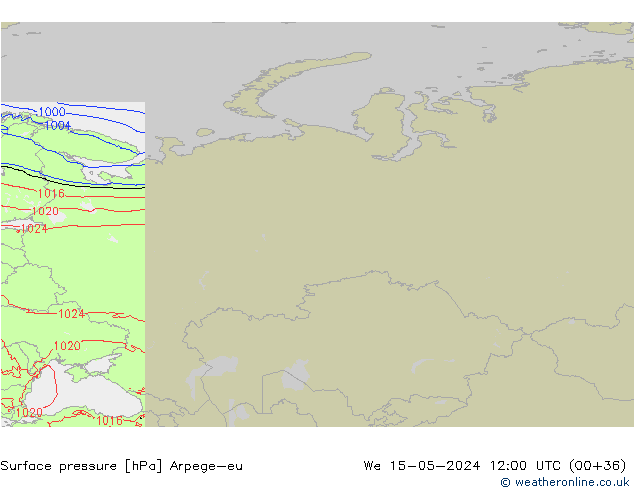 Yer basıncı Arpege-eu Çar 15.05.2024 12 UTC