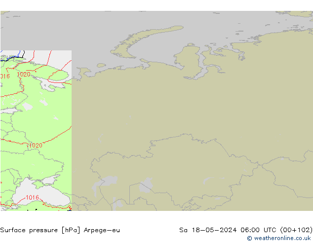 Yer basıncı Arpege-eu Cts 18.05.2024 06 UTC