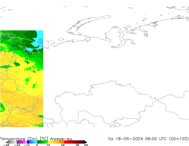 Temperature (2m) Arpege-eu So 18.05.2024 06 UTC