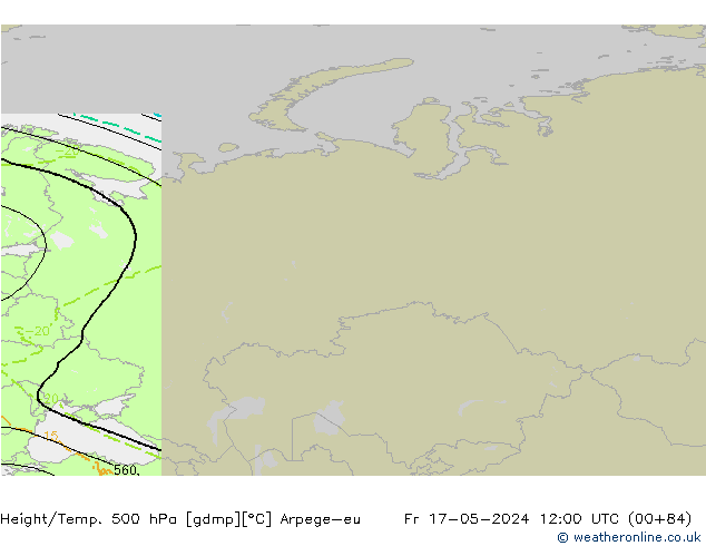 Height/Temp. 500 hPa Arpege-eu Fr 17.05.2024 12 UTC
