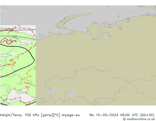 Height/Temp. 700 hPa Arpege-eu St 15.05.2024 06 UTC