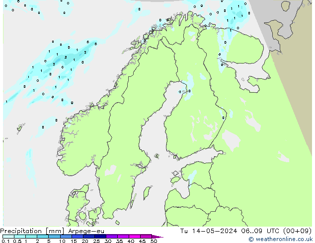 Precipitación Arpege-eu mar 14.05.2024 09 UTC