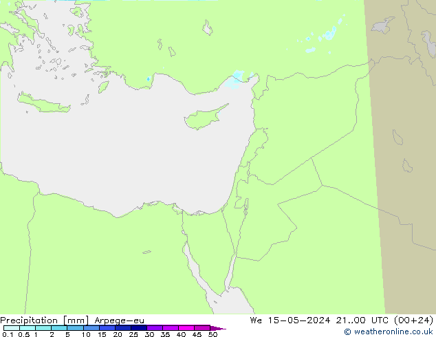 Precipitación Arpege-eu mié 15.05.2024 00 UTC
